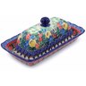 Polish Pottery Butter Dish 9&quot; Hidden Cottage UNIKAT