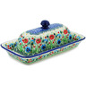Polish Pottery Butter Dish 9&quot; Meadow At Sunset UNIKAT