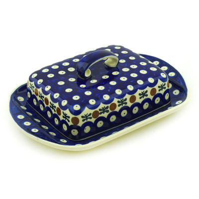 Polish Pottery Butter Dish 9" Mosquito