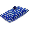 Polish Pottery Butter Dish 9" Totally Wavy