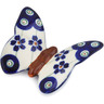Polish Pottery Butterfly Figurine 2&quot; Flowering Peacock