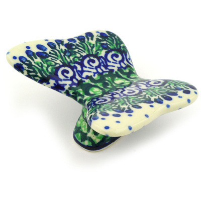 Polish Pottery Butterfly Figurine 3&quot; Emerald Garden UNIKAT