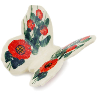 Polish Pottery Butterfly Figurine 3&quot; Perfect Poppies