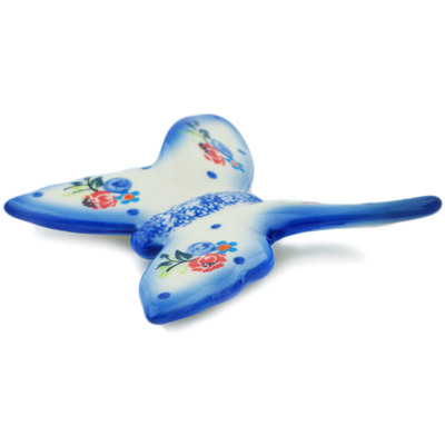 Polish Pottery Butterfly Figurine 4&quot; Dancing Flowers UNIKAT