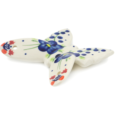 Polish Pottery Butterfly Figurine 4&quot; Passion Poppy