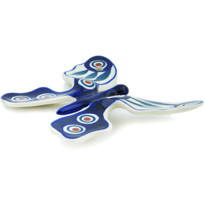 Polish Pottery Butterfly Figurine 4&quot; Peacock