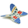 Polish Pottery Butterfly Figurine 4&quot; Red Cornflower