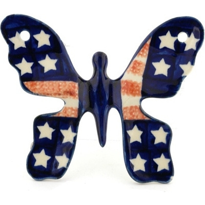 Polish Pottery Butterfly Figurine 4&quot; UNIKAT