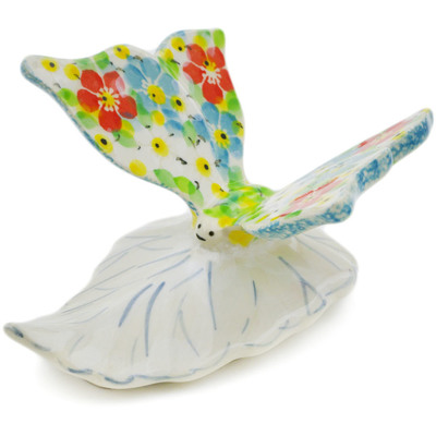Polish Pottery Butterfly Figurine 5&quot; Colorful Dizziness UNIKAT