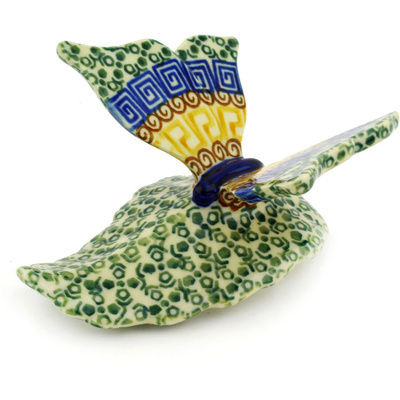 Polish Pottery Butterfly Figurine 5&quot; Grecian Sea