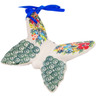 Polish Pottery Butterfly Figurine 5&quot; Ring Of Flowers UNIKAT