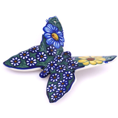 Polish Pottery Butterfly Figurine 5&quot; UNIKAT