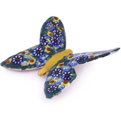 Polish Pottery Butterfly Figurine 5&quot; UNIKAT