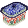 Polish Pottery Cake Box 6&quot; April Showers