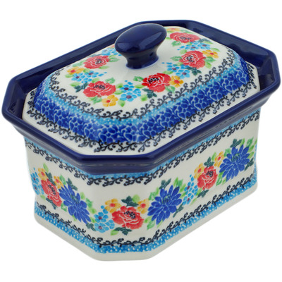 Polish Pottery Cake Box 6" Floweret