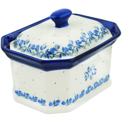 Polish Pottery Cake Box 6&quot; Horse Gallop