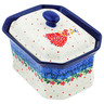 Polish Pottery Cake Box 6&quot; Princess In A Red Dress