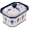 Polish Pottery Cake Box 6&quot; Valentine&#039;s Bouquet