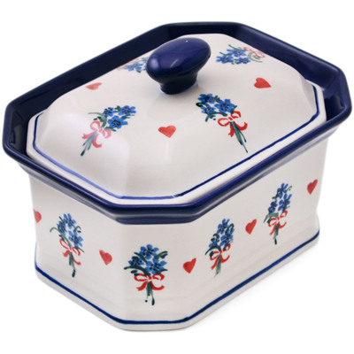 Polish Pottery Cake Box 6&quot; Valentine&#039;s Bouquet