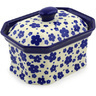 Polish Pottery Cake Box 8&quot; Cake Box 8&quot; Cobalt Meadow