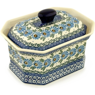 Polish Pottery Cake Box 8&quot; Marigold Morning