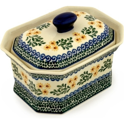 Polish Pottery Cake Box 8&quot; Summer Day