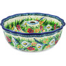 Polish Pottery Cake Mould 10&quot; Canna Lily Elegance UNIKAT