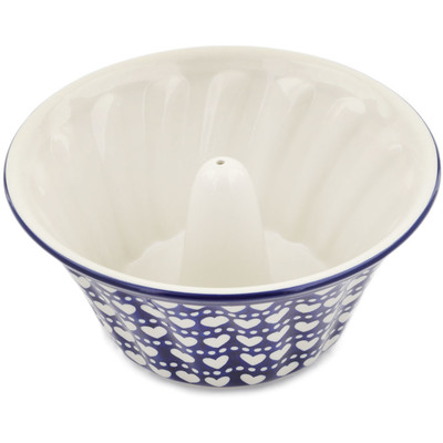 Polish Pottery Cake Mould 10&quot; Heart To Heart