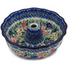 Polish Pottery Cake Mould 10&quot; Splendid Blue Bell UNIKAT