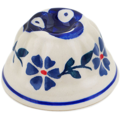 Polish Pottery Cake Mould 3&quot; Peacock Forget-me-not