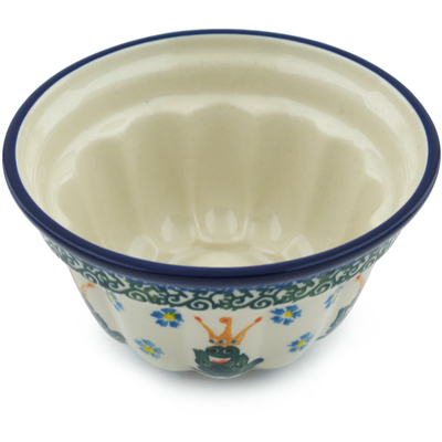 Polish Pottery Cake Mould 5&quot; Frog Prince