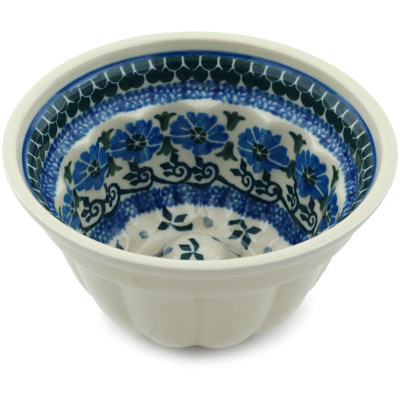 Polish Pottery Cake Mould 5&quot; Hidden Flowers