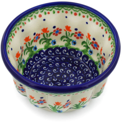 Polish Pottery Cake Mould 5&quot; Spring Flowers