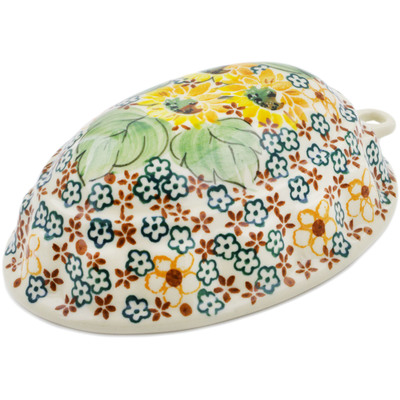 Polish Pottery Cake Mould 7&quot; Country Sunflower UNIKAT