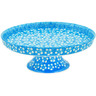 Polish Pottery Cake Stand 10&quot; Floral Skies UNIKAT
