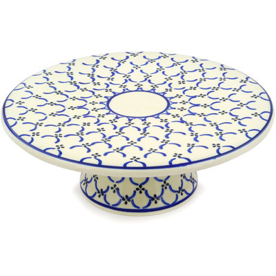 Polish Pottery Cake Stand 11&quot; Garden Lattice