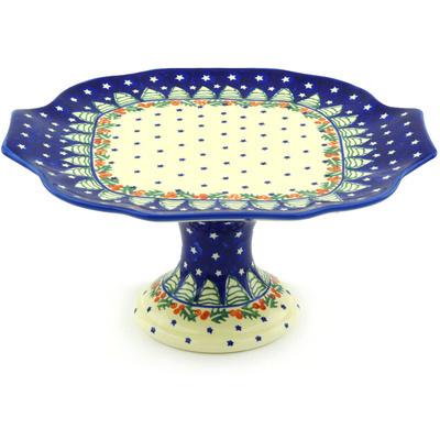 Polish Pottery Cake Stand 11&quot;