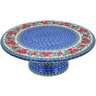 Polish Pottery Cake Stand 11&quot; Red Pansy