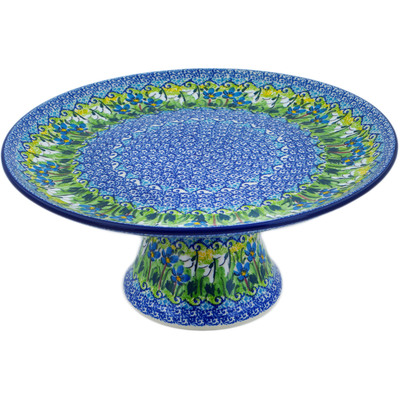 Polish Pottery Cake Stand 12&quot; Delightful Day UNIKAT