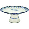 Polish Pottery Cake Stand 12&quot; Flowers At Dusk