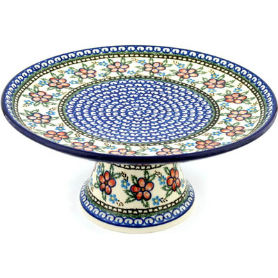 Polish Pottery Cake Stand 12&quot; Lancaster Rose