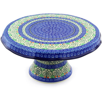 Polish Pottery Cake Stand 12&quot; Life&#039;s A Hoot