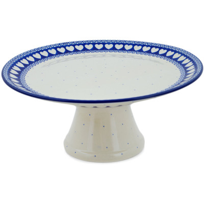 Polish Pottery Cake Stand 12&quot; Light Hearted