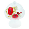 Glass Cake Stand 9&quot; Poppies