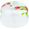 Glass Cake Stand with Cover 9&quot; Frosty Tulips