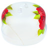 Glass Cake Stand with Cover 9&quot; Red Rose