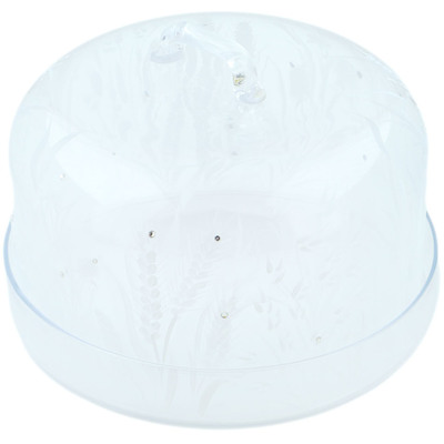 Glass Cake Stand with Cover 9&quot; White