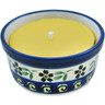 Polish Pottery Candle 3&quot; Floral Peacock