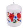 Wax Candle 3&quot; White Folk