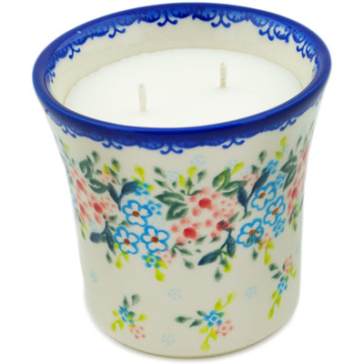 Polish Pottery Candle 4&quot;